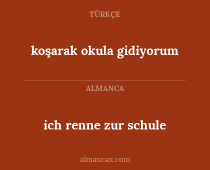 koşarak okula gidiyorum - ich renne zur schule