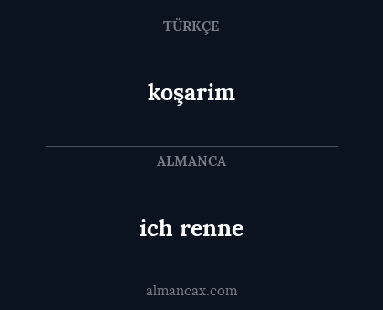 koşarim - ich renne