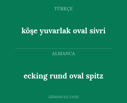 ecking
rund
oval
spitz - köşe yuvarlak oval sivri