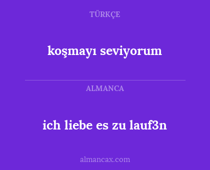ich liebe es zu lauf3n - koşmayı seviyorum