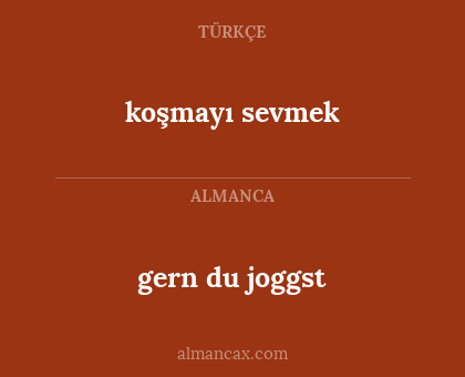gern du joggst - koşmayı sevmek