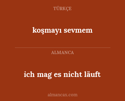 koşmayı sevmem - ich mag es nicht läuft