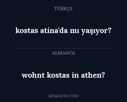 wohnt kostas in athen? - kostas atina'da mı yaşıyor?