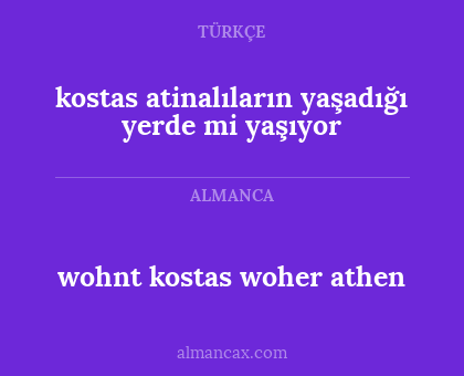 wohnt kostas woher athen - kostas atinalıların yaşadığı yerde mi yaşıyor