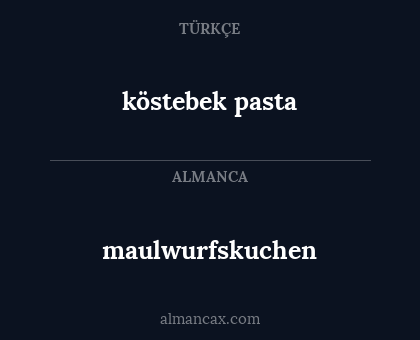 köstebek pasta - maulwurfskuchen