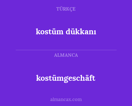 kostümgeschäft - kostüm dükkanı