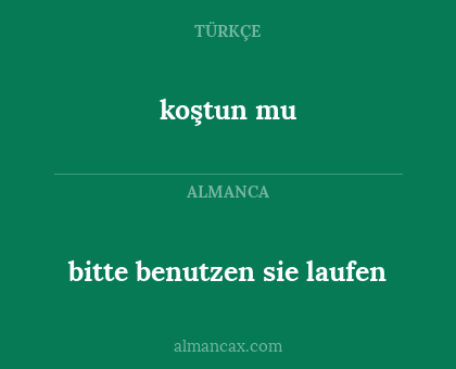 koştun mu - bitte benutzen sie laufen