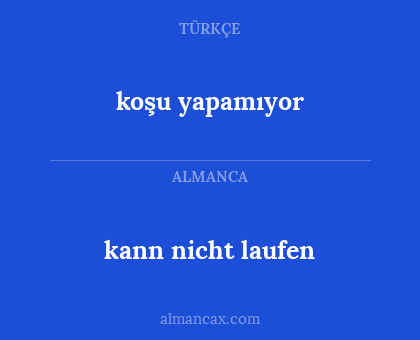 koşu yapamıyor - kann nicht laufen