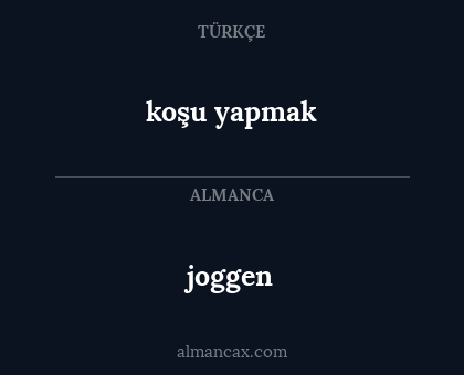 joggen - koşu yapmak