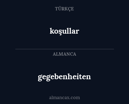 koşullar - gegebenheiten