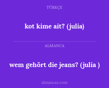 wem gehört die jeans? (julia ) - kot kime ait? (julia)