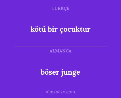 böser junge - kötü bir çocuktur