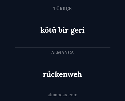 rückenweh - kötü bir geri
