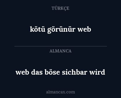 kötü görünür web - web das böse  sichbar wird