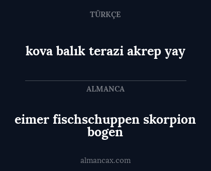 kova
balık
terazi
akrep
yay - eimer fischschuppen skorpion bogen