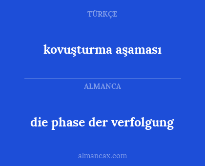 kovuşturma aşaması - die phase der verfolgung
