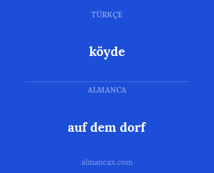 köyde - auf dem dorf