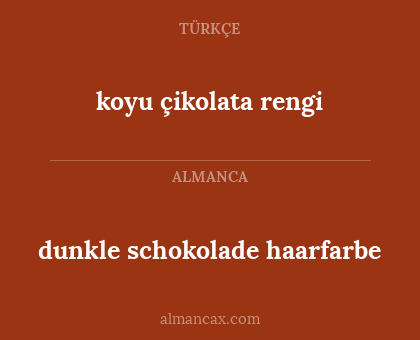 koyu çikolata rengi - dunkle schokolade haarfarbe