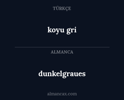koyu gri - dunkelgraues