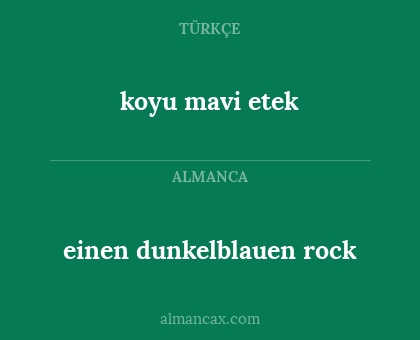 einen dunkelblauen rock - koyu mavi etek