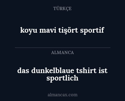 das dunkelblaue tshirt ist sportlich - koyu mavi tişört sportif