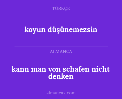 koyun düşünemezsin - kann man von schafen nicht denken