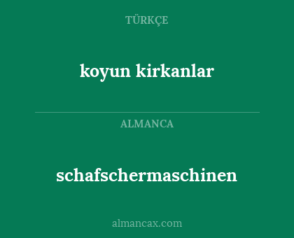 schafschermaschinen - koyun kirkanlar
