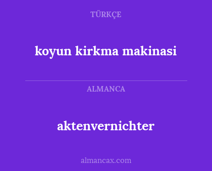 aktenvernichter - koyun kirkma makinasi