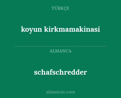 schafschredder - koyun kirkmamakinasi