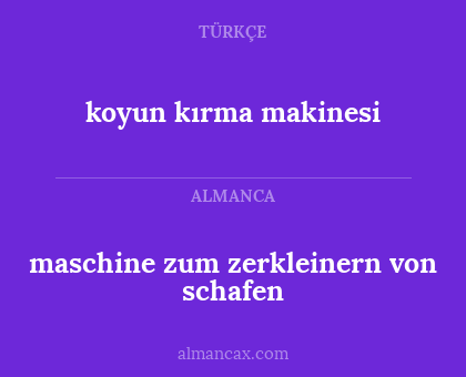 koyun kırma makinesi - maschine zum zerkleinern von schafen