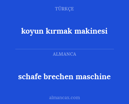 koyun kırmak makinesi - schafe brechen maschine