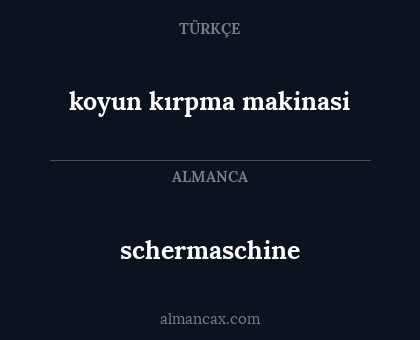 schermaschine - koyun kırpma makinasi