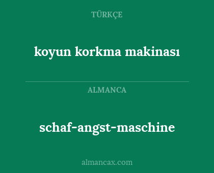 schaf-angst-maschine - koyun korkma makinası