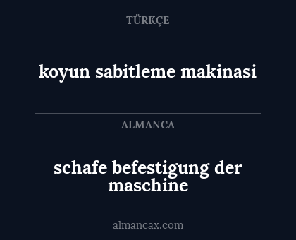 koyun sabitleme makinasi - schafe befestigung der maschine