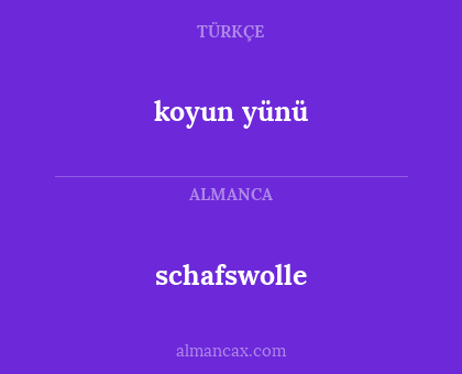 schafswolle - koyun yünü
