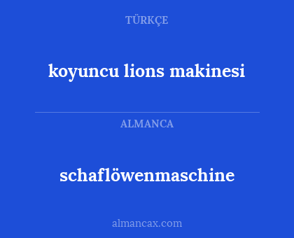 schaflöwenmaschine - koyuncu lions makinesi