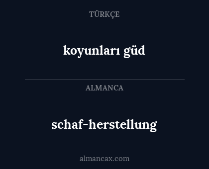 koyunları güd - schaf-herstellung