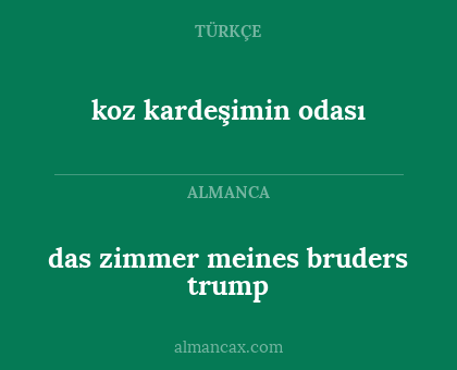 koz kardeşimin odası - das zimmer meines bruders trump