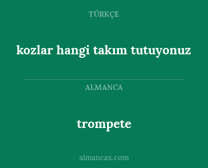 kozlar hangi takım tutuyonuz - trompete