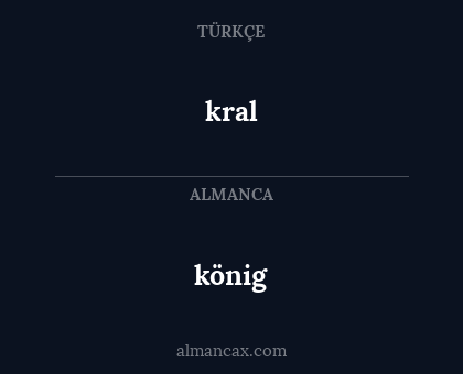 kral - könig
