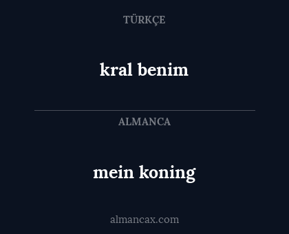 kral benim - mein koning