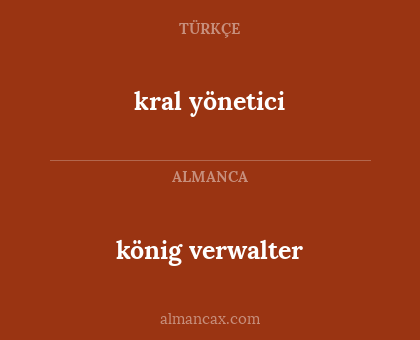 könig verwalter - kral yönetici