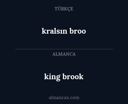 kralsın broo - king brook