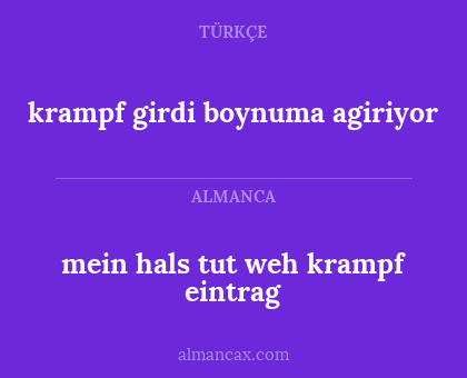 mein hals tut weh krampf eintrag - krampf girdi boynuma agiriyor