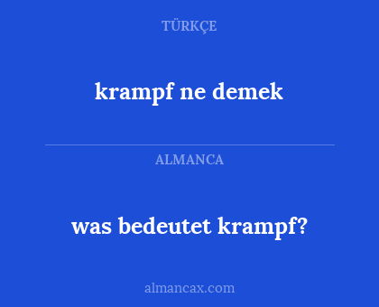 krampf ne demek - was bedeutet krampf?