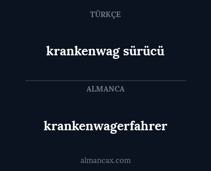 krankenwagerfahrer - krankenwag sürücü