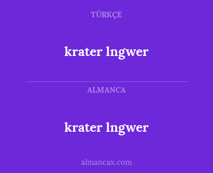krater lngwer - krater lngwer