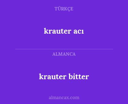 krauter bitter - krauter acı