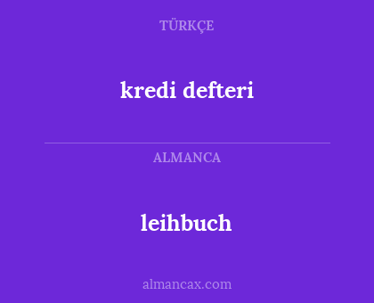 leihbuch - kredi defteri