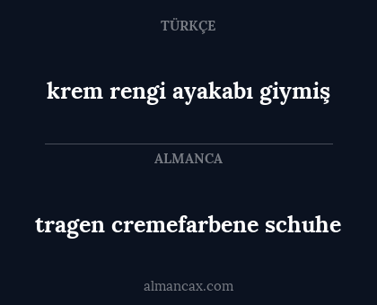 tragen cremefarbene schuhe - krem rengi ayakabı giymiş